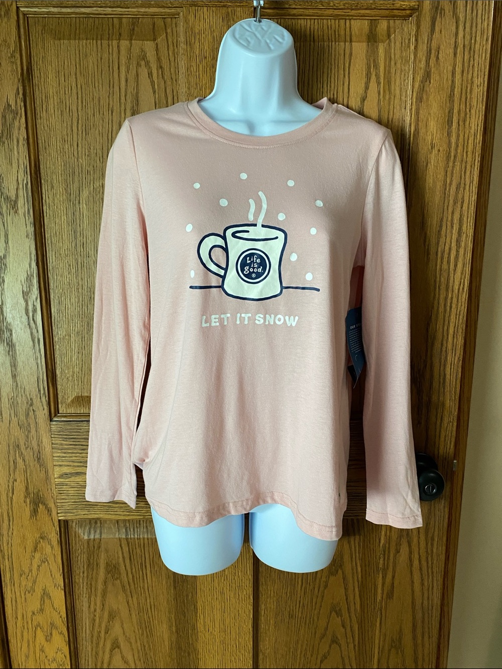 Life Is Good Soft Pink 'Let It Snow' Graphic Long Sleeve Tee